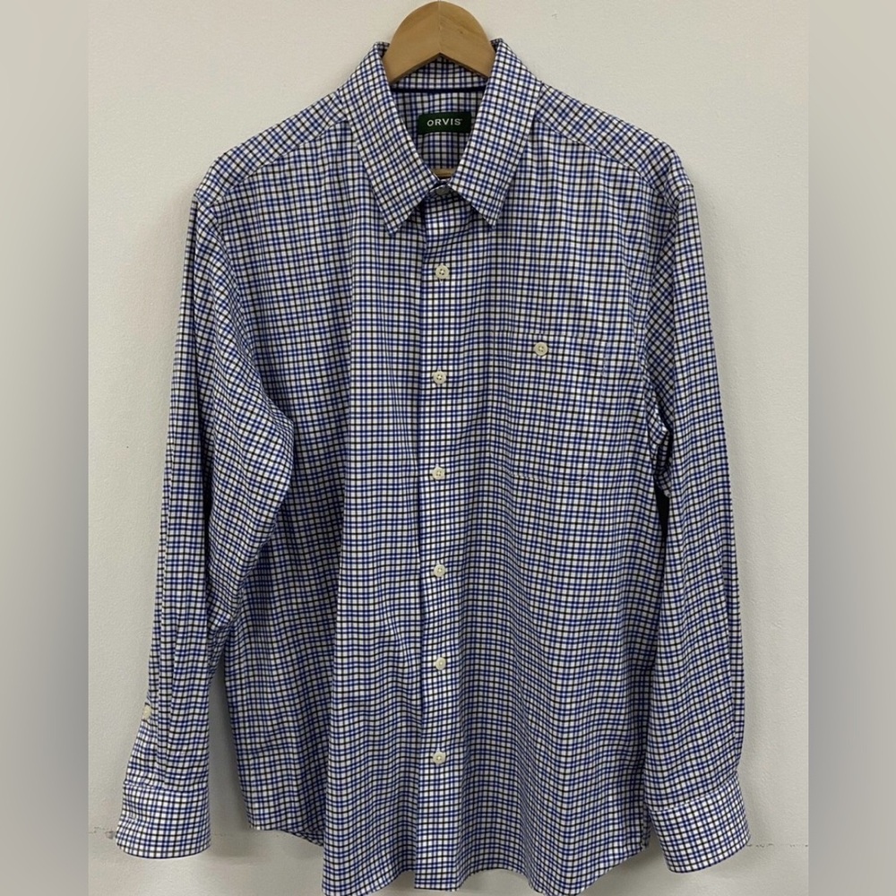 Orvis Mens Plaid Wrinkle Free Button Down Preppy Shirt Size Large - Picture 1 of 7